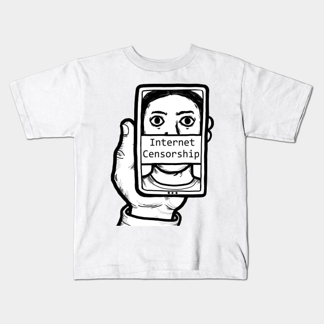 Internet Censorship Kids T-Shirt by Nalidsa